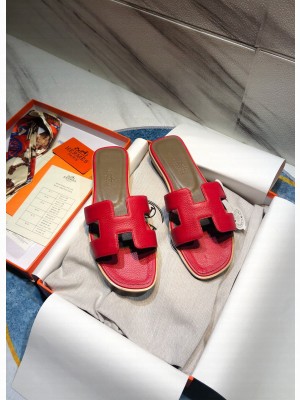 Hermes Oran Flat slippers in Togo Leather 038 2021 Collection