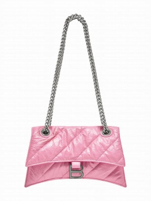 Balenciaga Crush Small Chain Bag Quilted Pink