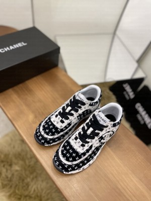 Chanel Women's G39230 Printed Suede Calfskin Sneakers 03