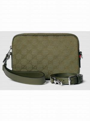 GUCCI GG CANVAS SMALL CROSSBODY BAG 834802 Forest green