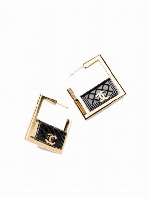 Chanel Women's Hoop Earrings ABC282 Black
