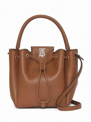 Burberry Monogram Motif Leather Bucket Bag