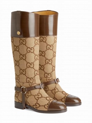 Gucci Women's Knee-high Boot With Harness 674673 Apricot