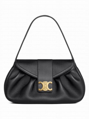 Celine Medium Polly Bag In Supple Calfskin Black