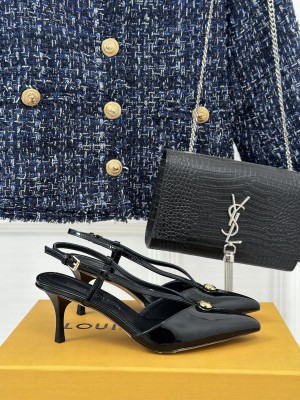 Louis Vuitton 1ACLE0 Stellar 6.5cm Patent leather Slingback Pump Black