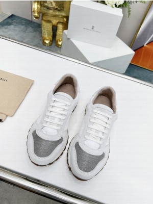 Brunello Cucinell Suede and techno fabric runners sneakers 09