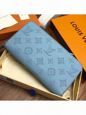 Louis Vuitton Perforated Monogram Calfskin Long Zippy Wallet M58428 Blue 2019 Collection
