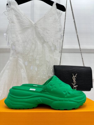 Louis Vuitton Pool 55 Flat Comfort Mules Green