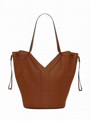 Saint Laurent Y Large Hobo In Leather 833160 Coffee