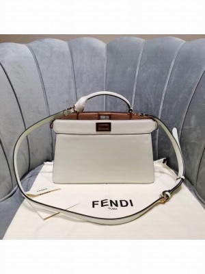 Fendi PEEKABOO ISEEU EAST-WEST leather bag 8BN323A white