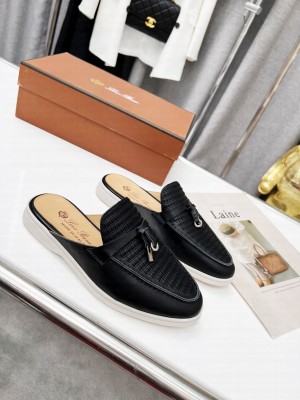 Loro Piana Sprightly Charms Walk Loafers 2022 Collection,Black
