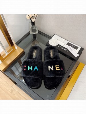 Chanel 4.5cm Shearling Flat 2022 Collection Black