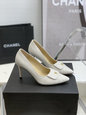 Chanel Vintage 8cm Pumps White 2022 Collection