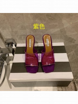Aquazzuea 8.5cm Crystal heel TUP Purple Mule 2022 Collection