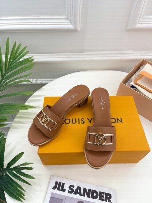 Louis Vuitton Lock It 4.5 Slide Sandals in Monogram Canvas Brown 2023 07