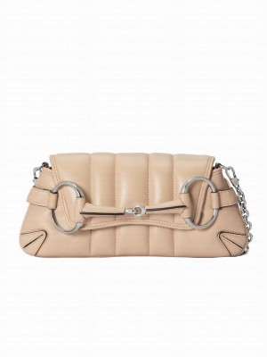 Gucci Horsebit Chain Small Shoulder Bag 764339 Apricot