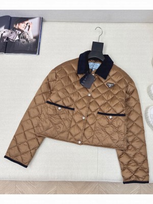 Prada Women's Short Down Jacket Coffee