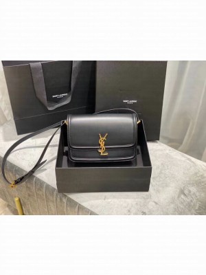 SOLFERINO MEDIUM SATCHEL IN BOX SAINT LAURENT LEATHER Y63435 black