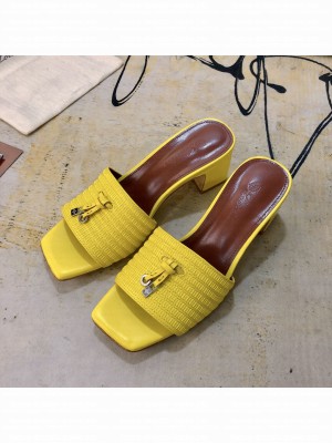 Loro Piana Sprightly Charms Sandals Lambskin 2022 Collection,Yellow
