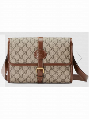 Gucci GG messenger bag with Interlocking G 745679 Brown
