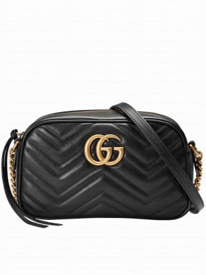 Gucci GG Marmont Matelasse Shoulder Bag 447632 Black