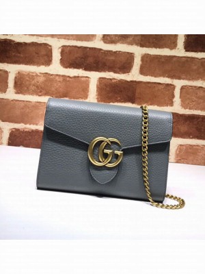 Gucci GG Marmonet Leather Mini Chain Bag 401232 Grey Collection