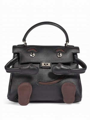 Hermes H Gulliver Leather Vintage Kelly Quelle Idole Doll Black