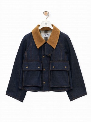 Loewe Women's Trapeze Jacket In Denim Dark Blue