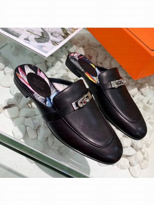 Hermes Calfskin Oz Mules Black 2020 Collection