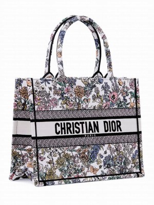 Christian Dior Lucky Medium Dior Book Tote White