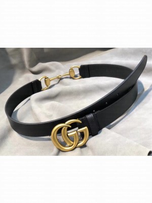 Gucci GG Width 3cm Calfskin Belt Black 2018