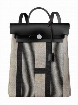 Hermes Herbag A Dos Zip Retourne Backpack Black