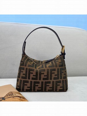 Fendi Mini FF Hobo Bag Brown  2021 Collection