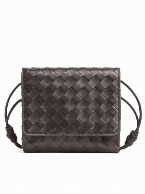 Bottega Veneta Mini Intrecciato Cross-Body Bag Dark Coffee