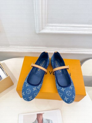 Louis Vuitton Romy Flat Ballerina Denim Blue