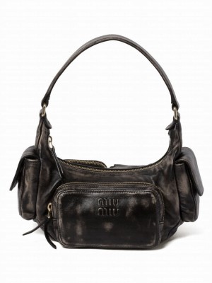 Miumiu Nappa Leather Pocket Bag Black