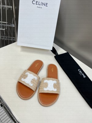 CELIE FLAT SLIDE IN RAFFIA & CALFSKIN 03