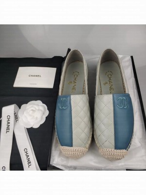 Chanel Lambskin Espadrilles Blue/Gray 2022 Collection