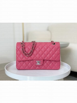 CHANEL CLASSIC 11.12 HANDBAG AS01112 ROSE&Silver Metal