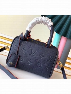 Louis Vuitton Monogram Empreinte Leather Speedy Bandouliere 20 Bag Marine Rouge