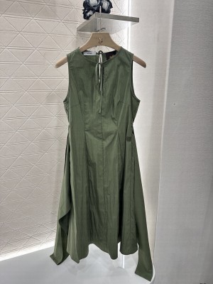 Loewe Sleeveless Tie Dress Green