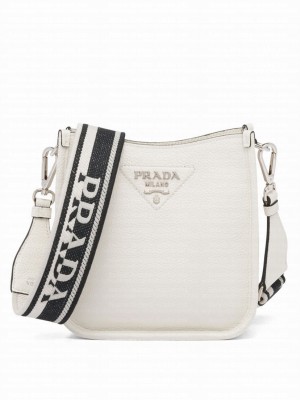 Prada Leather Mini Shoulder Bag Cream