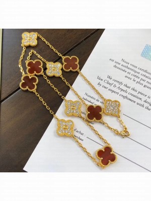 Van Cleef & Arpels 10 Clovers Long Necklace Red 33 2020 Collection