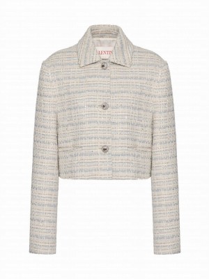 Valentino Women's Delicate Tweed Jacket Cream