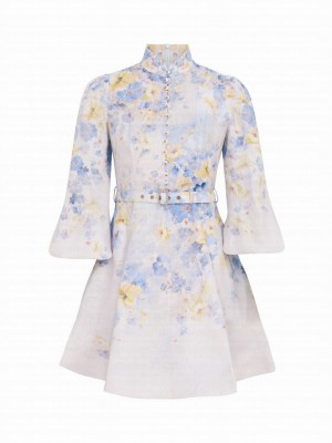 Zimmermann Women's Crush Buttoned Mini Dress Purple