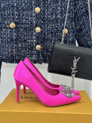 Louis Vuitton LV Initials accessory Satin Pump Pink