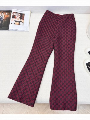 Gucci Women's GG Jacquard Trousers Red