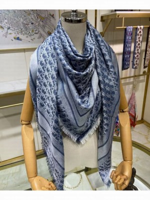Christian Dior Women s Oblique Motif Scarf Blue