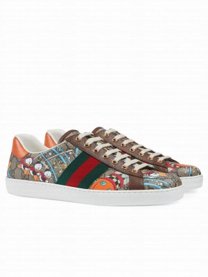 Gucci x Disney Unisex Donald Duck Ace Sneaker Dark Coffee