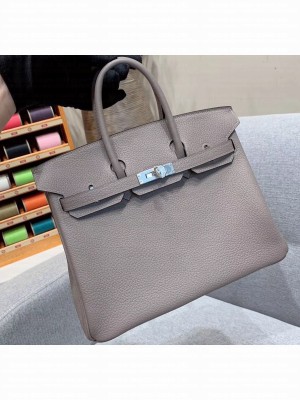 Hermes Birkin 25cm Bag in Original Togo Leather Light Gray